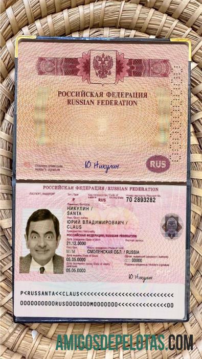 Foto do passaporte de viagem da Rússia modelo